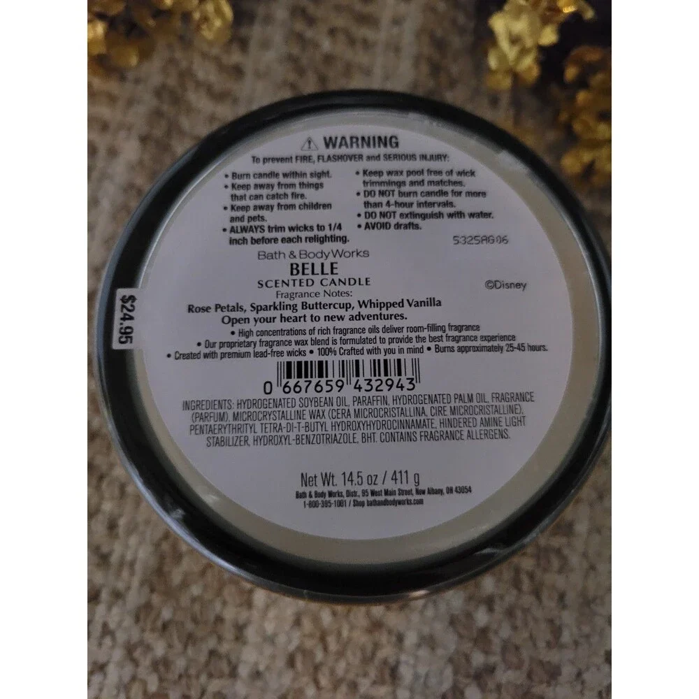 Belle (Disney Collection) - Bath and Body Works 3-wick Candle